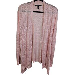 White House Black Market Flyaway Cardigan Light Pink Size Medium Lightweight